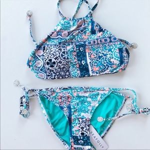 NWT Seafolly Silk Market Bahama size blue 6